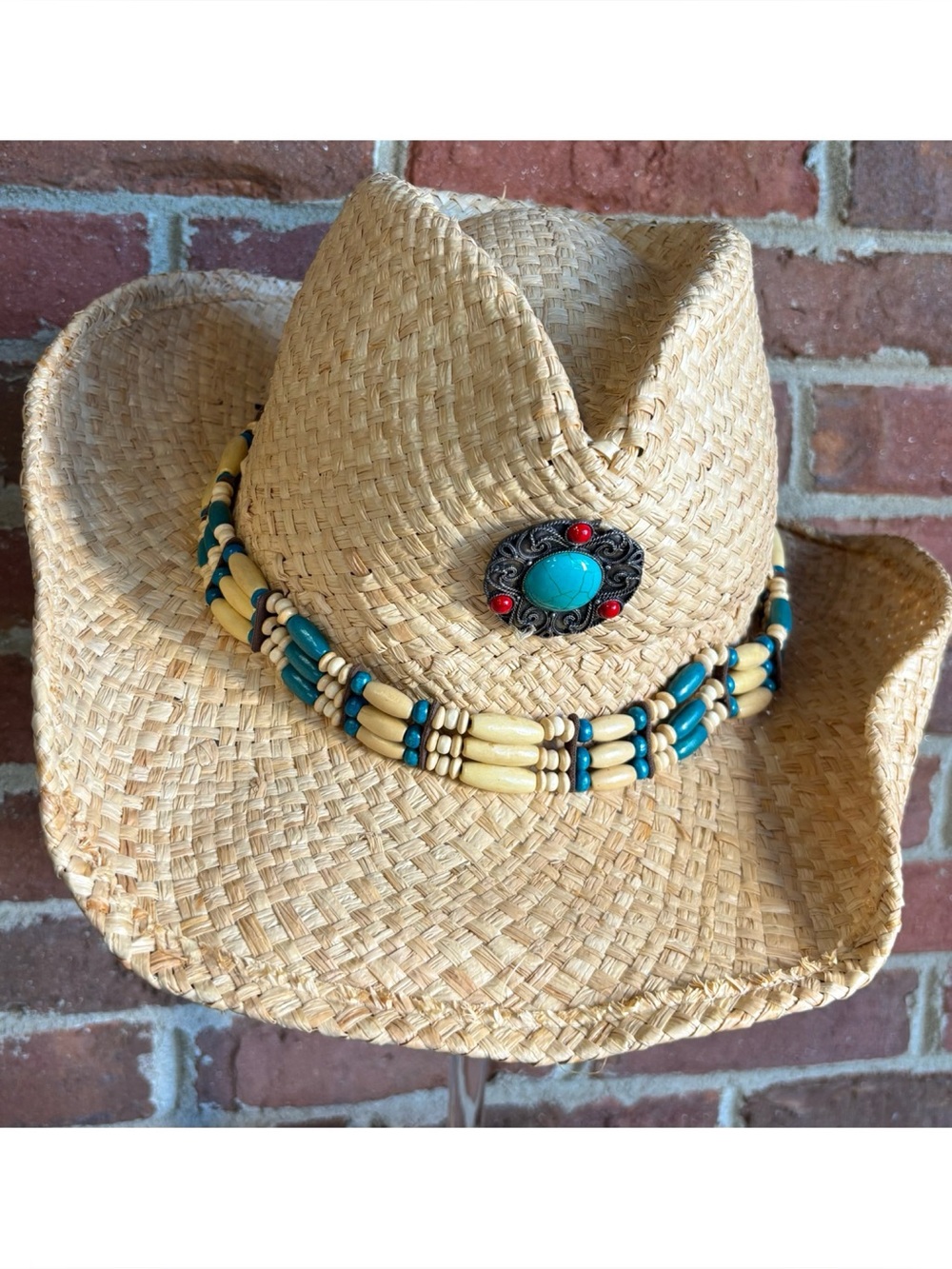 NWT Mix Brown Handmade Straw Rancher Hat One Size